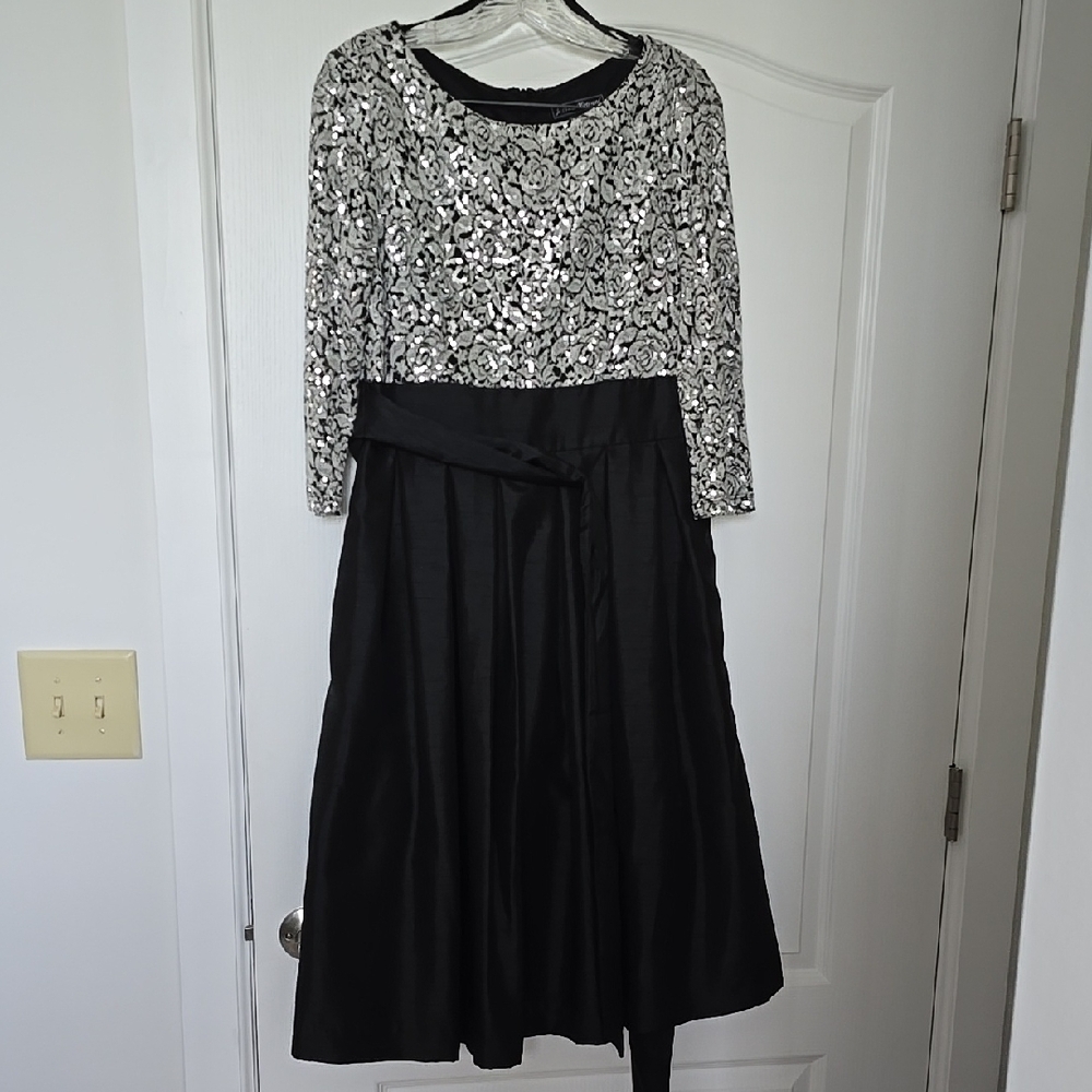 Elegant Black and Silver Women's Dress